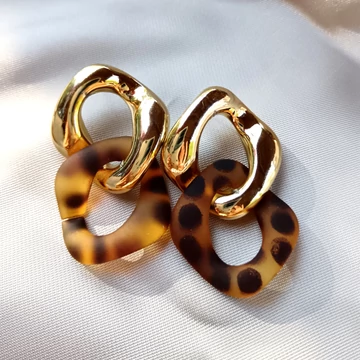 Leopárd mintás lux fülbevaló