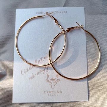 Arany sima nagy karika fülbevaló