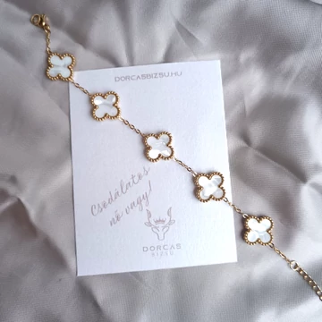 Arany-fehér lóhere karkötő