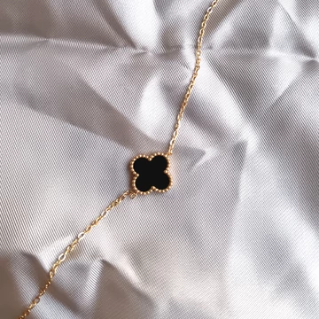 Arany-fekete lóhere karkötő