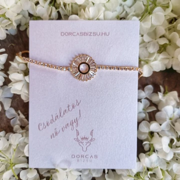 18 KARÁTOS ARANY BEVONATÚ KARKÖTŐ ÜVEGKRISTÁLLYAL