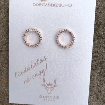 NEMESACÉL FÜLBEVALÓ KARIKA KÖVEKKEL