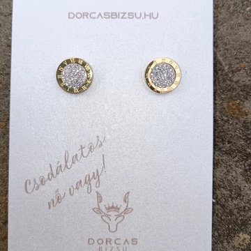 NEMESACÉL FÜLBEVALÓ RÓMAI SZÁMOS- KÖVEKKEL