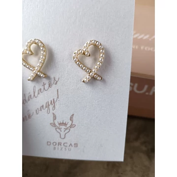 Gyöngyös szív alakú fülbevaló