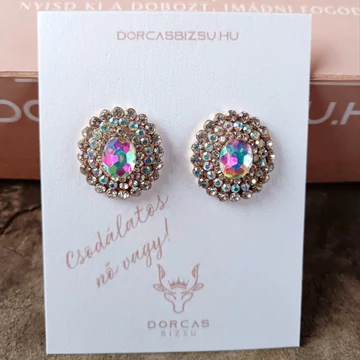 Szivárvány köves fülbevaló