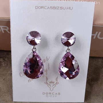 Lila köves fülbevaló