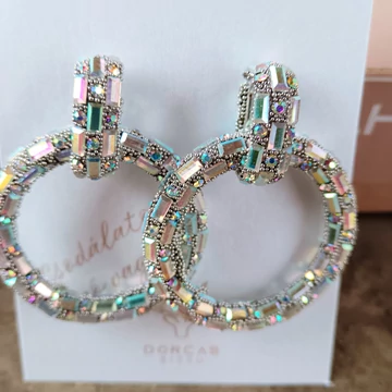 Szivárvány karika fülbevaló