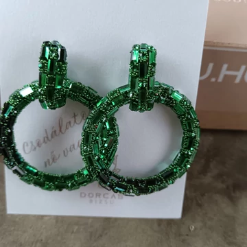 Zöld Karika fülbevaló