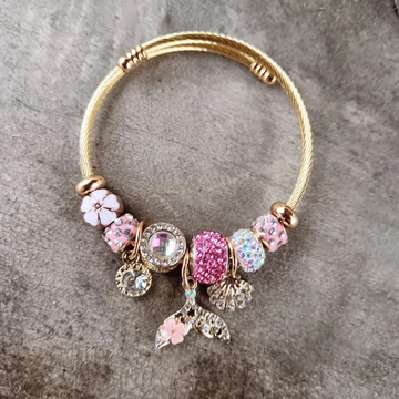 Pandora stílusú karkötő-Pink