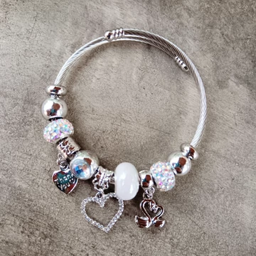 Pandora stílusú karkötő-silver heart