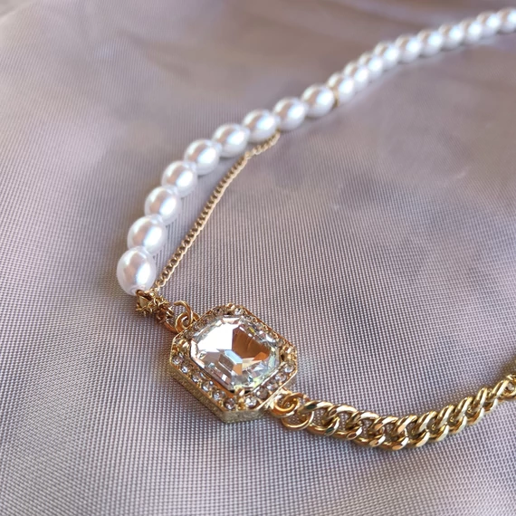 Nemesacél nyaklánc – Dupla soros AMIRA gold