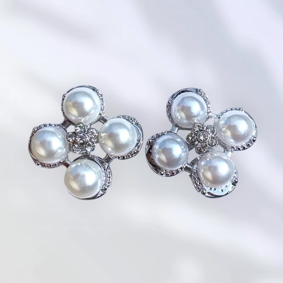 Virág Formájú Klipszes Fülbevaló