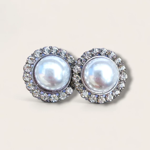 Gyöngyös strasszos klipsz fülbevaló