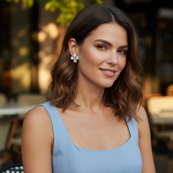 Virág Formájú Klipszes Fülbevaló