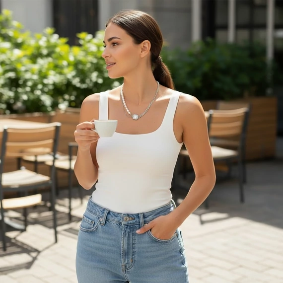 NEMESACÉL NYAKLÁNC- Dupla soros Amira