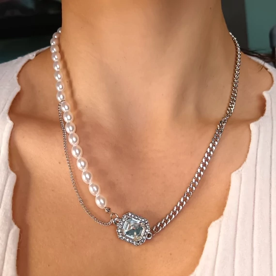 NEMESACÉL NYAKLÁNC- Dupla soros Amira