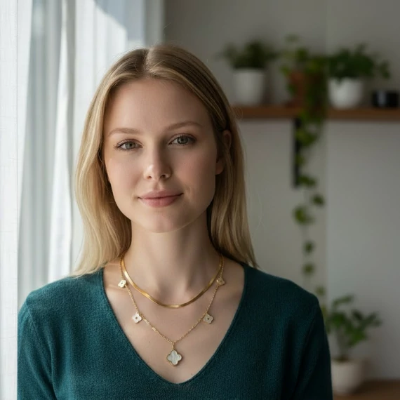 NEMESACÉL NYAKLÁNC - dupla soros,  kereszt medállal