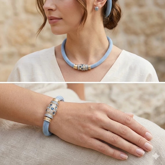 Babakék Kleopátra szett (nyaklánc és karkötő)