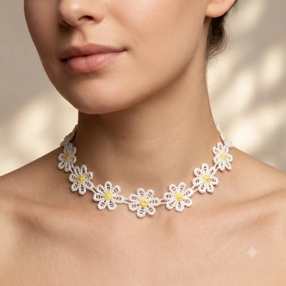 Margarétás Női Choker Nyakpánt 